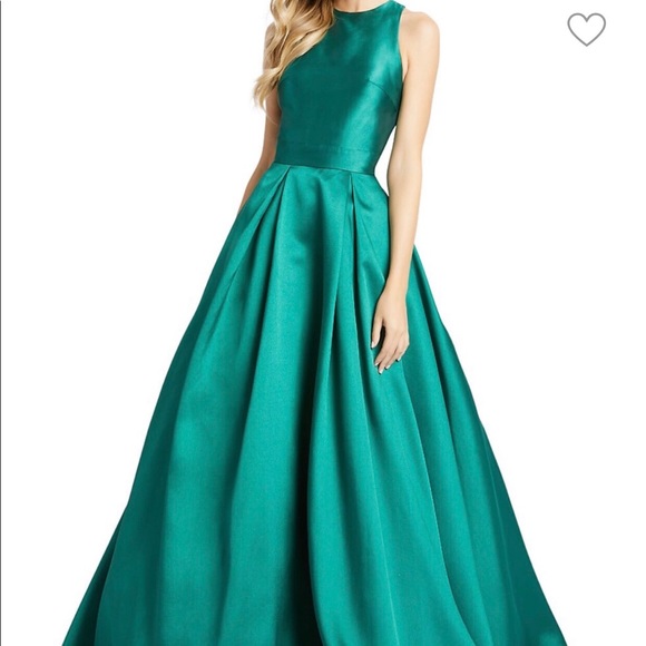 NWT Mac Duggal Green Halter Gown - Picture 2 of 2